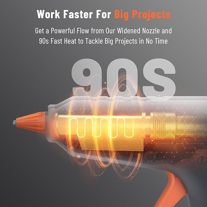 Katerk 12V Cordless Hot Glue Gun – 10 Glue Sticks, Drip-Free, Fast Heating, Rechargeable