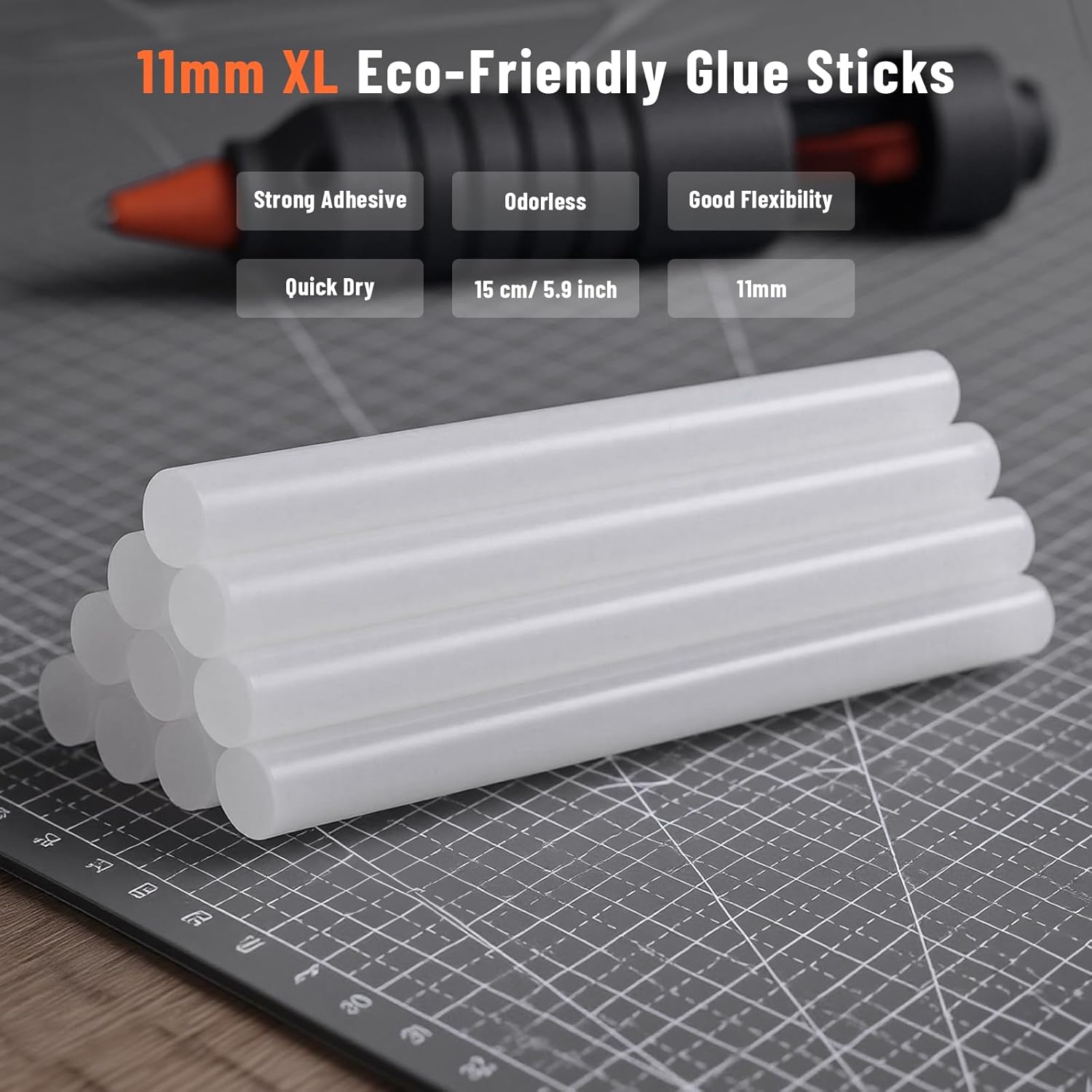 Katerk 12V Cordless Hot Glue Gun – 10 Glue Sticks, Drip-Free, Fast Heating, Rechargeable